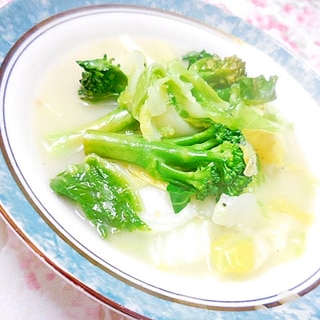 ウェイパーde❤白菜と茎ブロコのミルクスープ❤